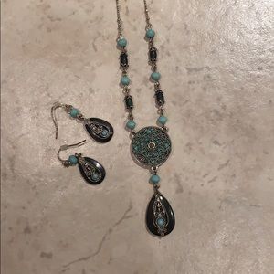 Dad and light blue Avon necklace and earring set